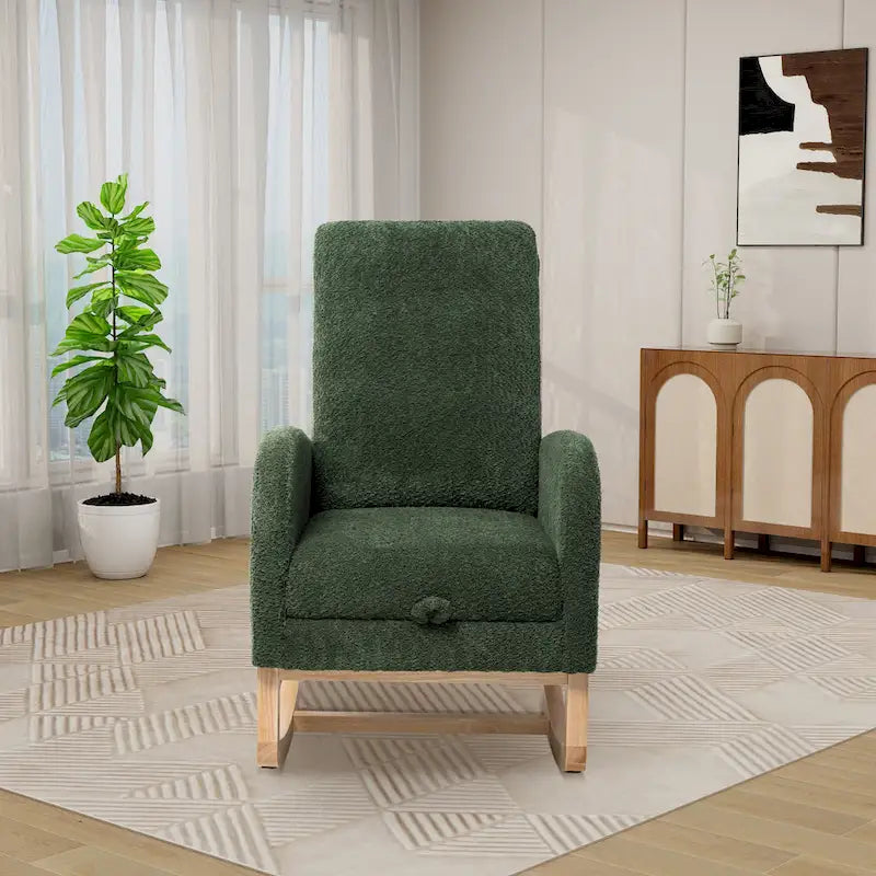 Fauteuil à bascule planeur à dossier haut avec repose-pieds rétractable