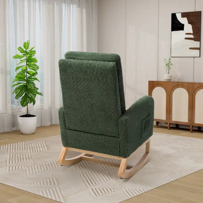 Fauteuil à bascule planeur à dossier haut avec repose-pieds rétractable