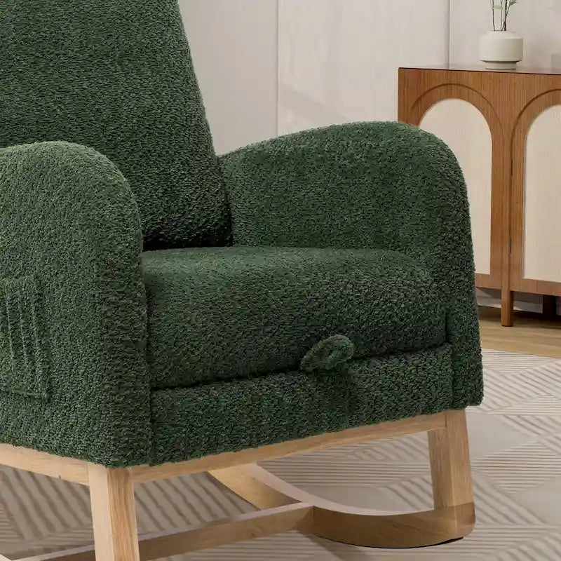 Fauteuil à bascule planeur à dossier haut avec repose-pieds rétractable