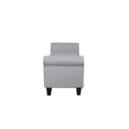 Banc de rangement capitonné en tissu avec accoudoirs et couvercle relevable