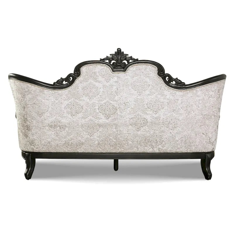 Ensemble de canapés traditionnels à oreilles capitonnés en tissu fleuri
