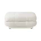 Canapé d'angle modulaire 6 places en forme de U de 3,71 m en velours Teddy avec méridiennes poufs