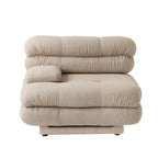 Canapé d'angle modulaire 6 places en forme de U de 3,71 m en velours Teddy avec méridiennes poufs