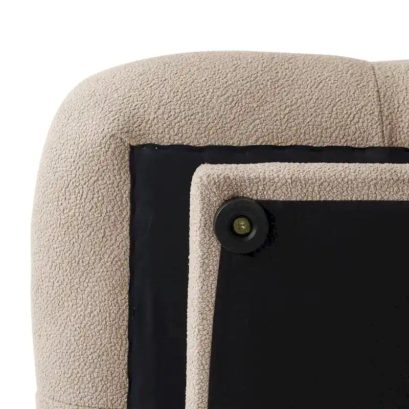 Canapé d'angle modulaire 6 places en forme de U de 3,71 m en velours Teddy avec méridiennes poufs