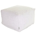 Pouf de 27" en poly/lin – Repose-pieds, table d'appoint ou siège supplémentaire