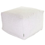 Pouf de 27" en poly/lin – Repose-pieds, table d'appoint ou siège supplémentaire