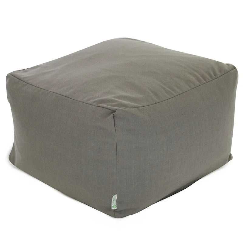 Pouf de 27" en poly/lin – Repose-pieds, table d'appoint ou siège supplémentaire