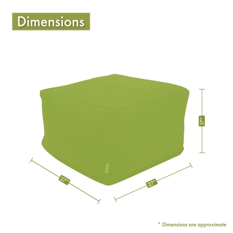 Pouf de 27" en poly/lin – Repose-pieds, table d'appoint ou siège supplémentaire