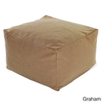 Pouf de 27" en poly/lin – Repose-pieds, table d'appoint ou siège supplémentaire