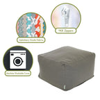 Pouf de 27" en poly/lin – Repose-pieds, table d'appoint ou siège supplémentaire