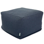 Pouf de 27" en poly/lin – Repose-pieds, table d'appoint ou siège supplémentaire