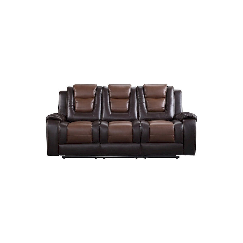 Ensemble de salon inclinable en similicuir avec porte-gobelets et rangement