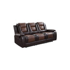 Ensemble de salon inclinable en similicuir avec porte-gobelets et rangement
