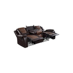 Ensemble de salon inclinable en similicuir avec porte-gobelets et rangement