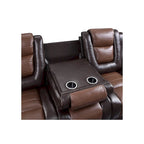 Ensemble de salon inclinable en similicuir avec porte-gobelets et rangement