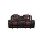 Ensemble de salon inclinable en similicuir avec porte-gobelets et rangement