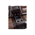 Ensemble de salon inclinable en similicuir avec porte-gobelets et rangement