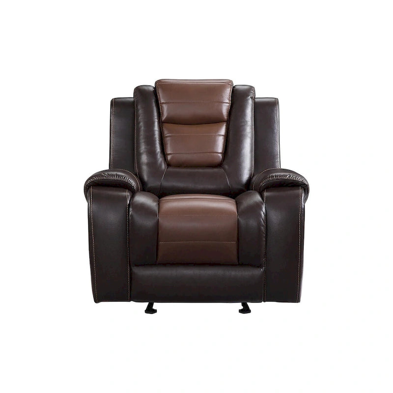 Ensemble de salon inclinable en similicuir avec porte-gobelets et rangement