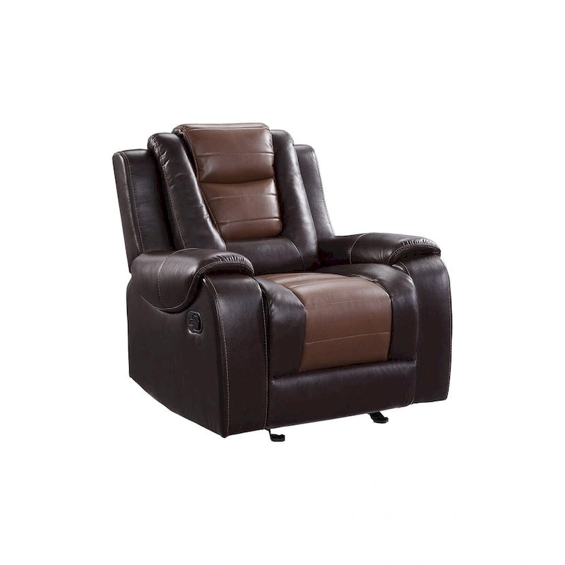 Ensemble de salon inclinable en similicuir avec porte-gobelets et rangement