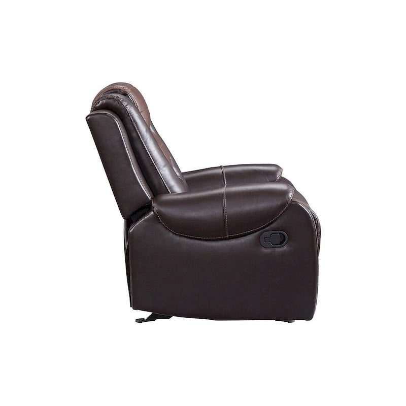 Ensemble de salon inclinable en similicuir avec porte-gobelets et rangement