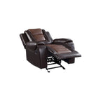 Ensemble de salon inclinable en similicuir avec porte-gobelets et rangement