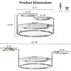 Table basse ronde à 3 niveaux en verre avec plateau rotatif à 360°
