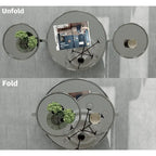 Table basse ronde à 3 niveaux en verre avec plateau rotatif à 360°