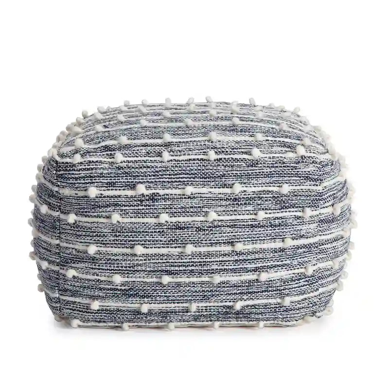 Pouf ottoman carré en coton fait main de 56 cm pour le salon ou la chambre de bébé