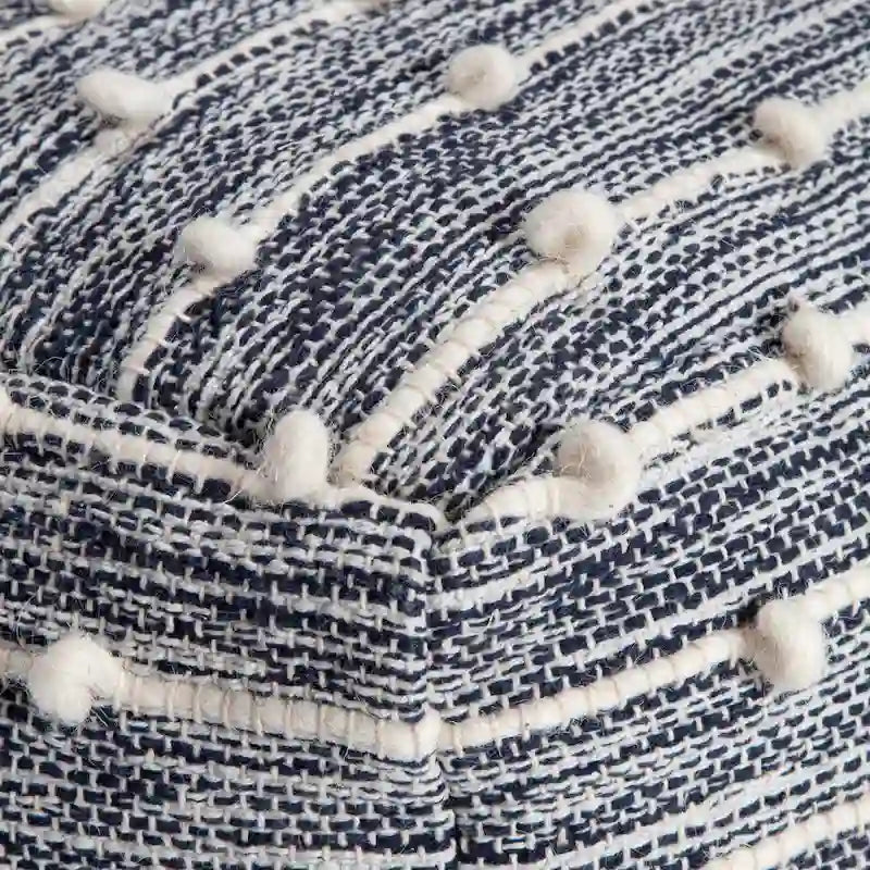 Pouf ottoman carré en coton fait main de 56 cm pour le salon ou la chambre de bébé