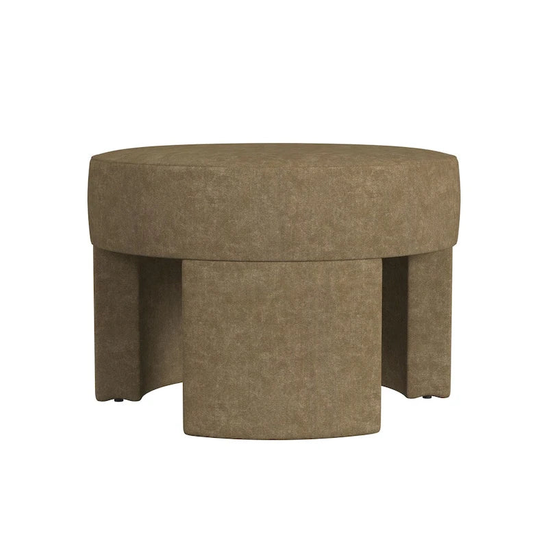 Ottoman moderne en bouclé crème – Repose-pieds, table basse et siège d'appoint