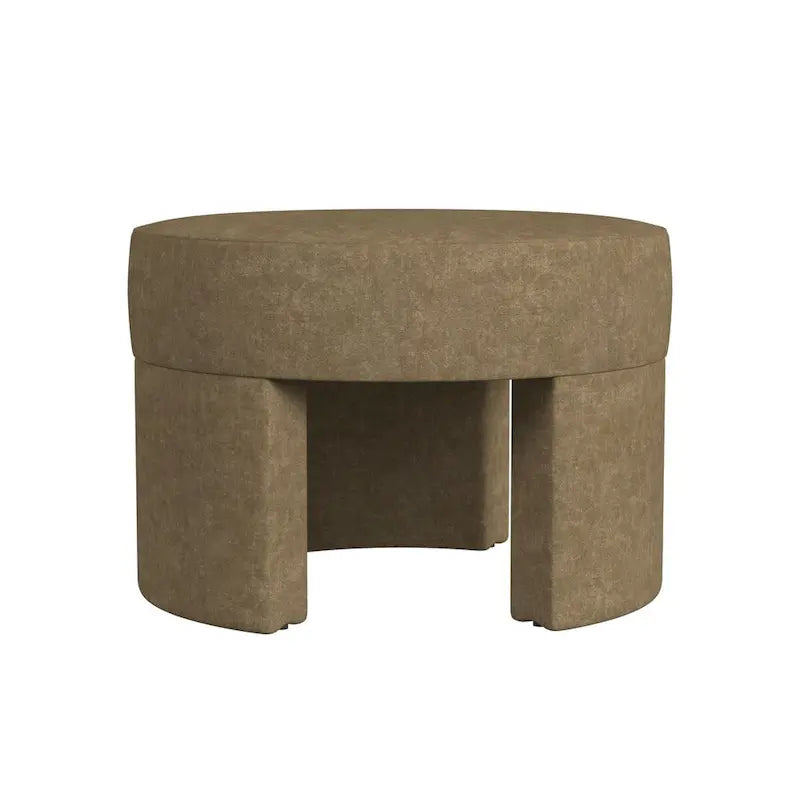 Ottoman moderne en bouclé crème – Repose-pieds, table basse et siège d'appoint