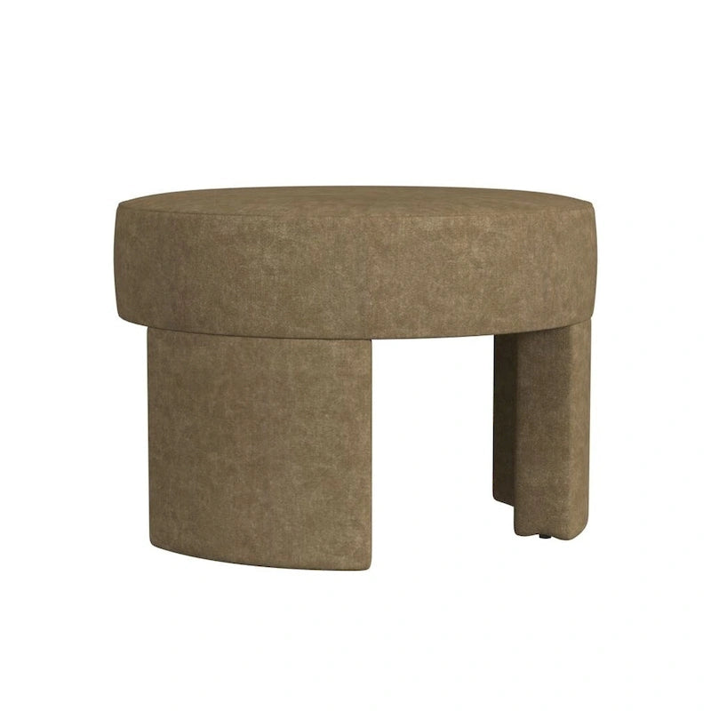 Ottoman moderne en bouclé crème – Repose-pieds, table basse et siège d'appoint