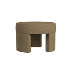 Ottoman moderne en bouclé crème – Repose-pieds, table basse et siège d'appoint