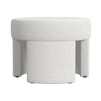 Ottoman moderne en bouclé crème – Repose-pieds, table basse et siège d'appoint