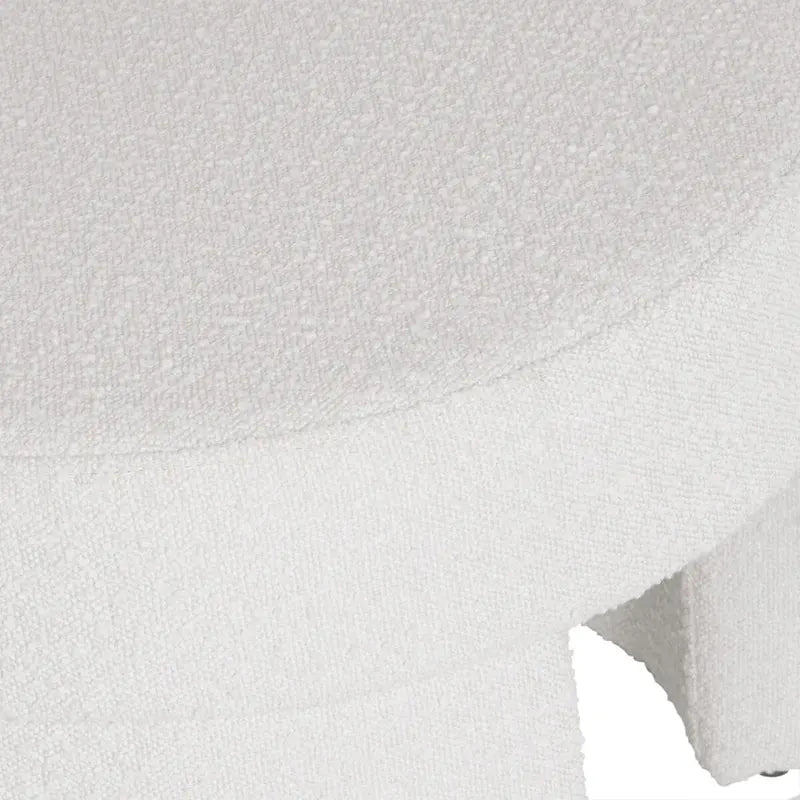 Ottoman moderne en bouclé crème – Repose-pieds, table basse et siège d'appoint