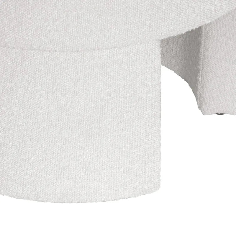 Ottoman moderne en bouclé crème – Repose-pieds, table basse et siège d'appoint
