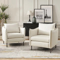 Lot de 2 fauteuils modernes en tissu anti-rayures avec pieds en métal noir