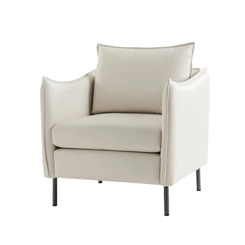 Lot de 2 fauteuils modernes en tissu anti-rayures avec pieds en métal noir
