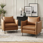Lot de 2 fauteuils modernes en tissu anti-rayures avec pieds en métal noir