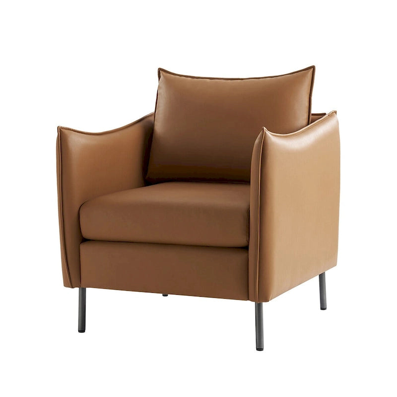 Lot de 2 fauteuils modernes en tissu anti-rayures avec pieds en métal noir