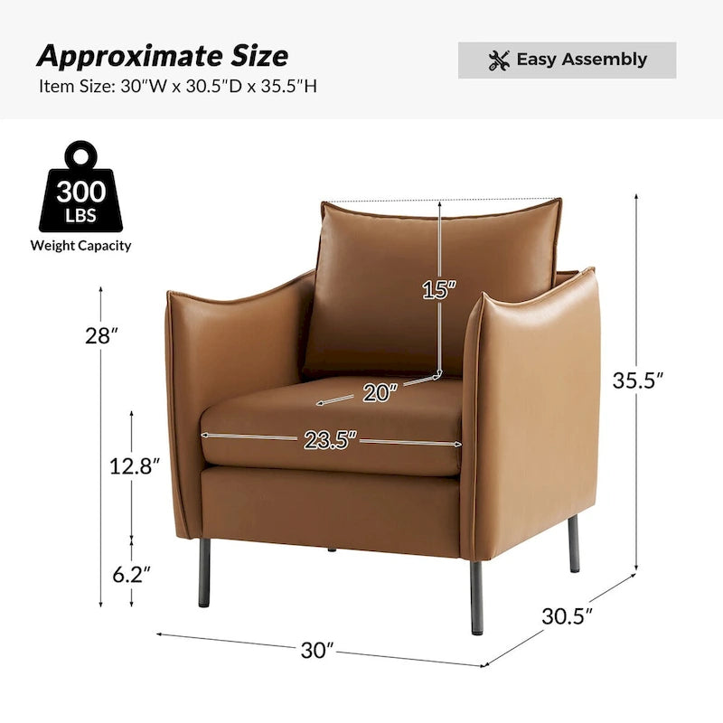 Lot de 2 fauteuils modernes en tissu anti-rayures avec pieds en métal noir