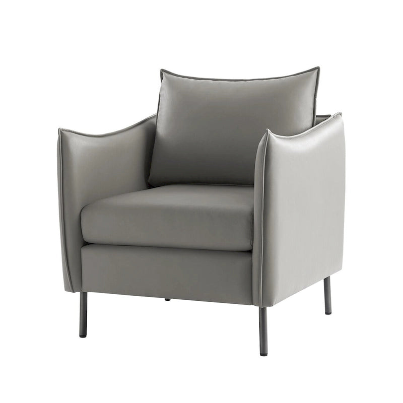 Lot de 2 fauteuils modernes en tissu anti-rayures avec pieds en métal noir