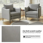 Lot de 2 fauteuils modernes en tissu anti-rayures avec pieds en métal noir