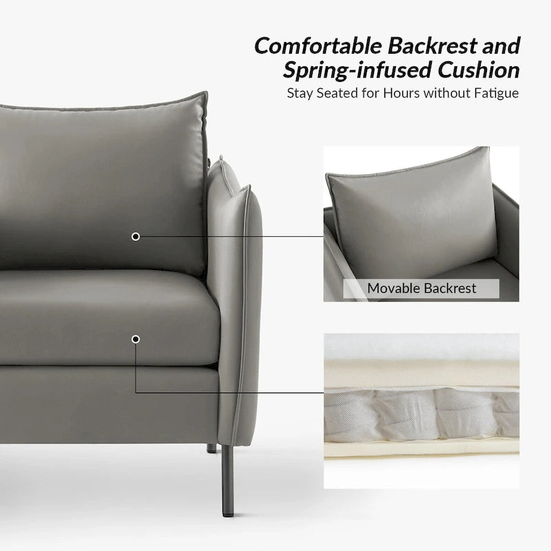 Lot de 2 fauteuils modernes en tissu anti-rayures avec pieds en métal noir