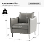 Lot de 2 fauteuils modernes en tissu anti-rayures avec pieds en métal noir