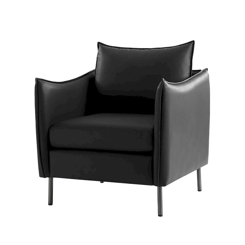 Lot de 2 fauteuils modernes en tissu anti-rayures avec pieds en métal noir