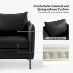 Lot de 2 fauteuils modernes en tissu anti-rayures avec pieds en métal noir