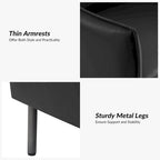 Lot de 2 fauteuils modernes en tissu anti-rayures avec pieds en métal noir