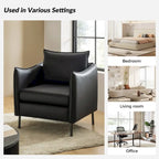 Lot de 2 fauteuils modernes en tissu anti-rayures avec pieds en métal noir