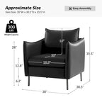 Lot de 2 fauteuils modernes en tissu anti-rayures avec pieds en métal noir